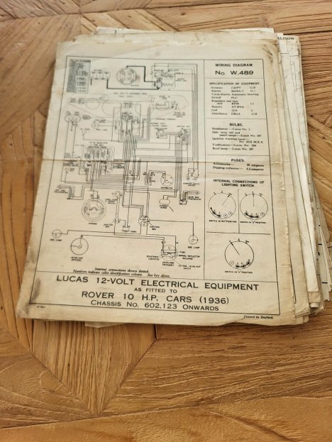 Original wiring diagrams Rover 10, 12, 14 & 16 H.P. Salon